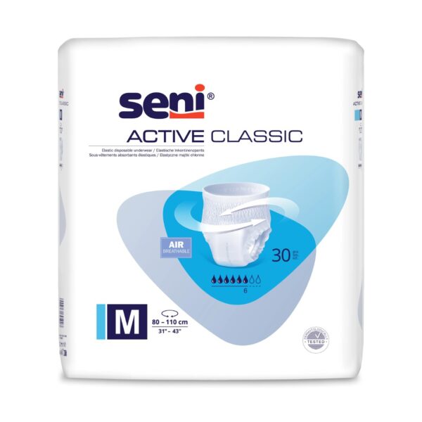 Scutece tip chilot pentru adulti Seni Active Classic M, Absorbtie 1400 ml, 30 buc