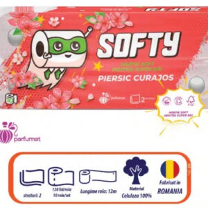 Hârtie igienică Softy Piersic Curajos, 2 straturi