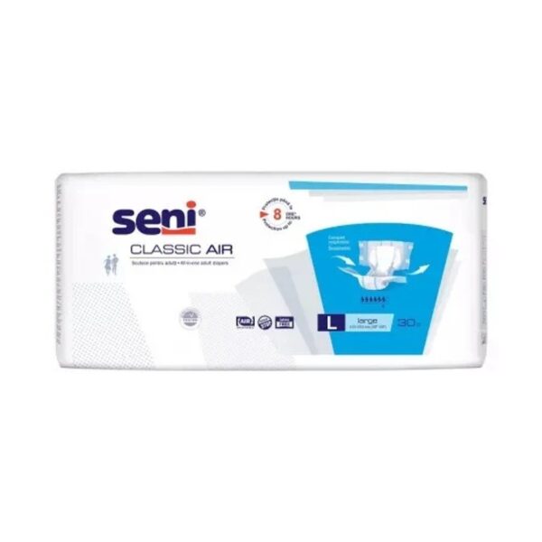 Scutece Adulți Seni Classic Air L 30 buc – Absorbție 2500 ml