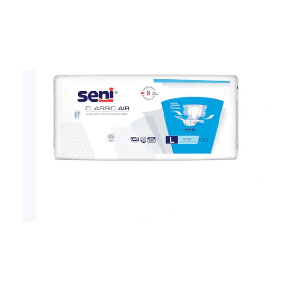 Scutece pentru adulti Seni Classic Air L, Absorbtie 2500 ml, 30 buc