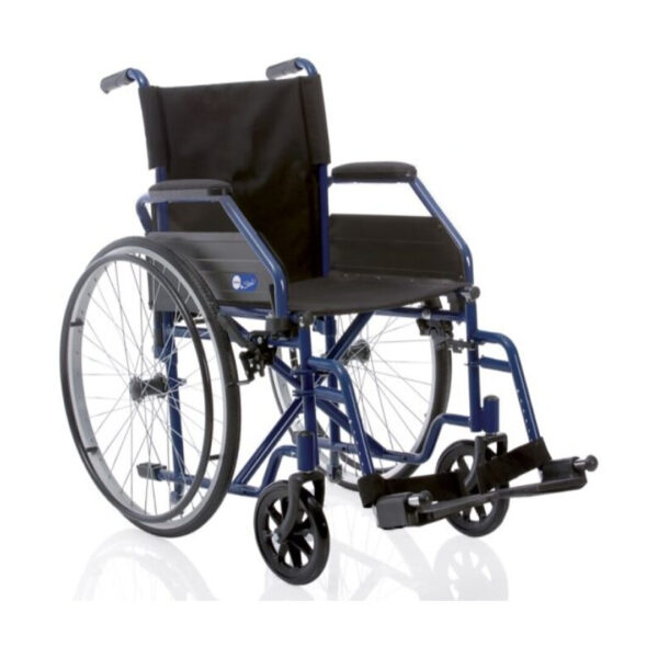 Carucior cu rotile pentru transport pacienti, pliabil, din otel, buzunar pentru documente, cotiere laterale pliabile, suport picioare ajustabil, 120 kg CP102-43