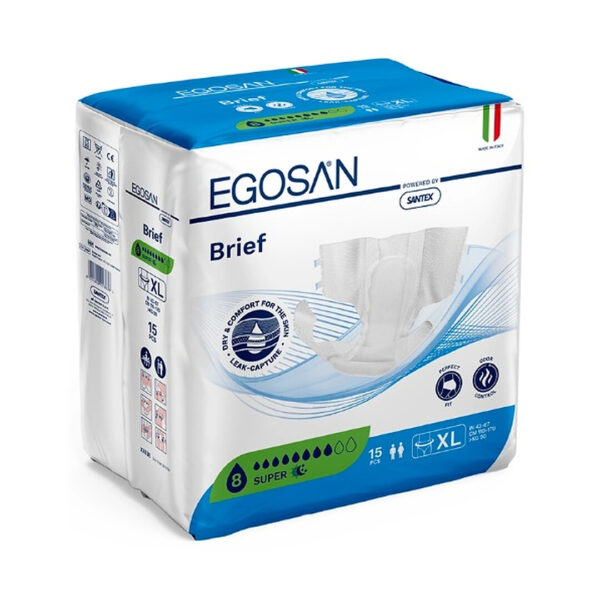 Scutece Adulti EGOSAN Super, Extra Large Absorbtie 3150ml 15 buc
