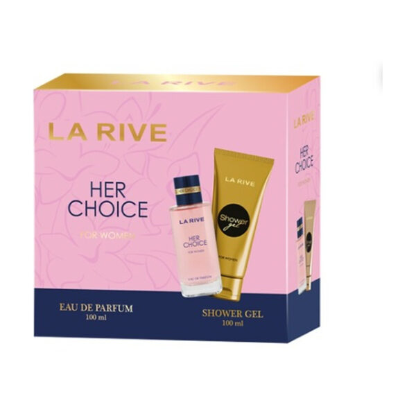 Set cadou La Rive Her Choice cu apa de parfum si gel de dus