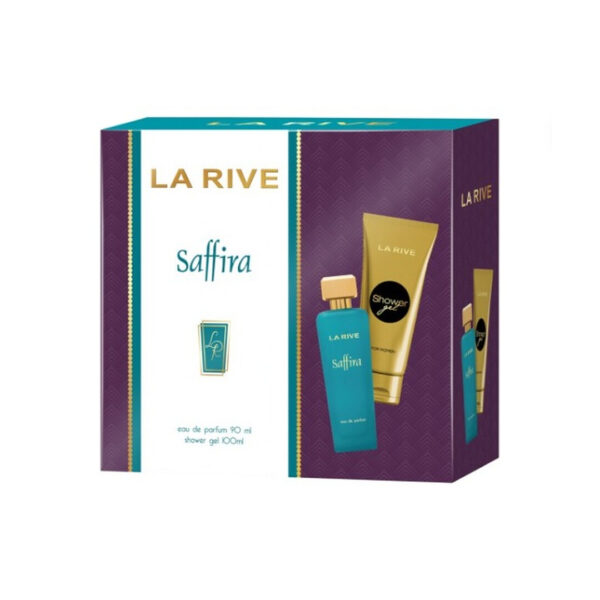 Set cadou La Rive Saffira cu apa de parfum si gel de dus