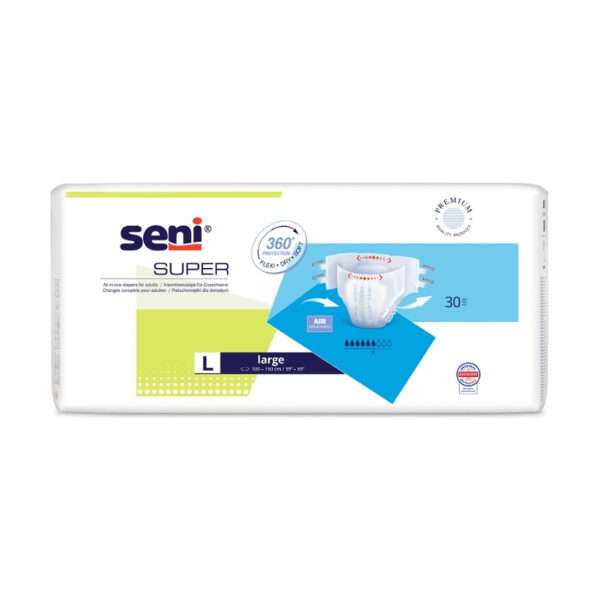Scutece pentru adulti Seni Super L, Absorbtie 2600 ml, 30 buc