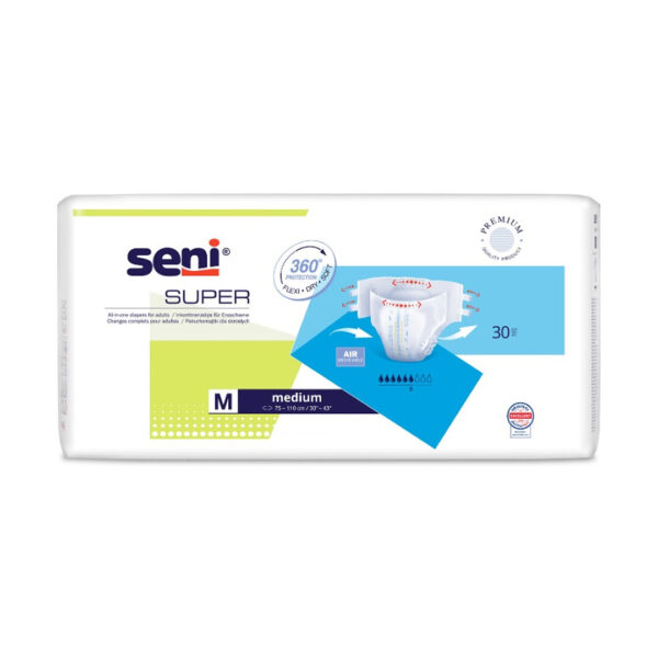 Scutece pentru adulti Seni Super M, Absorbtie 2300 ml, 30 buc