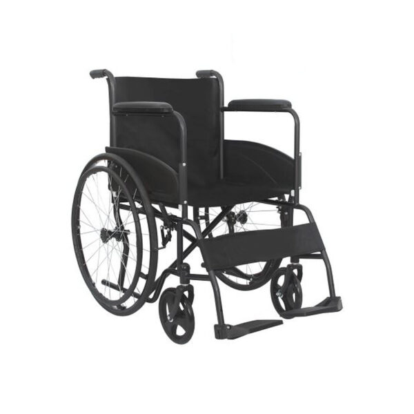 Scaun cu rotile (fotoliu rulant transport pacienti ) pliabil, cotiere fixe, suport fix pentru picioare, 100 kg, KY875-A-46