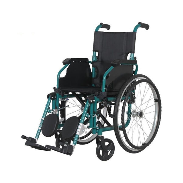 Scaun cu rotile pentru copii, pliabil, ultrausor, din otel, cotiere rabatabile, suport picioare reglabil, manere pliabile, 100 kg, KY980AC-35