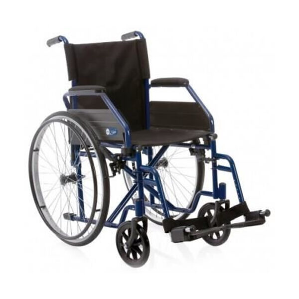 Scaun cu rotile pentru transportul pacientilor, pliabil, din otel, buzunar pentru documente, cotiere laterale pliabile, suport picioare ajustabil, 120 kg, CP102-45