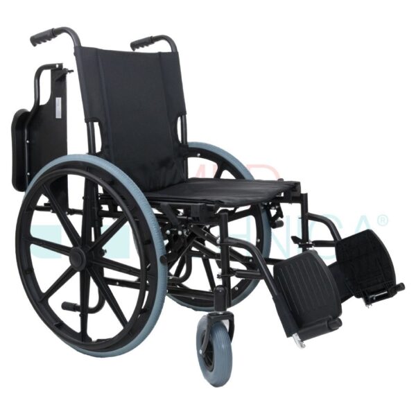 Scaun cu rotile pliabil, din otel, cotiere rabatabile, suport picioare detasabil, 110 kg, KY909B-46, imaginea 3