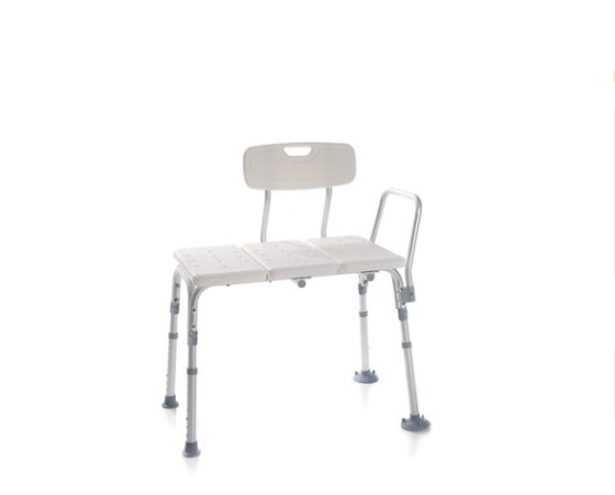 Scaun de baie, reglabil, aluminiu, sezut si spatar HDPE, spatar inclus, dimensiuni 80x61x83-93 cm, sarcina maxima 150 kg, imaginea 2