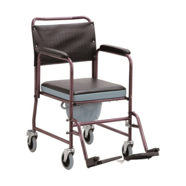 Scaun de toaleta, sezut detasabil, roti, spatar, greutate maxima utilizator 100kg, KY691