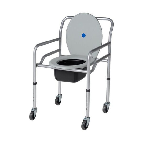 Scaun de toaleta cu roti, pliabil, metal HC401