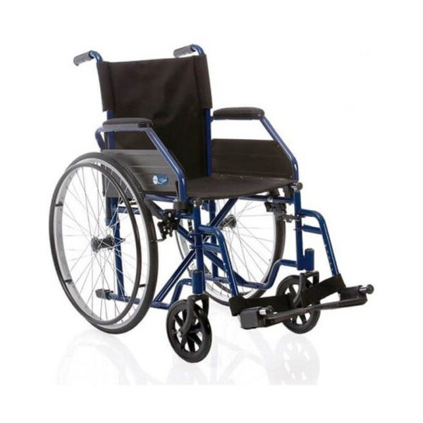 Scaun rulant (carucior cu rotile) pliabil, din otel, buzunar pentru documente, manere rabatabile, suport picioare detasabil, 120kg, CP102-38