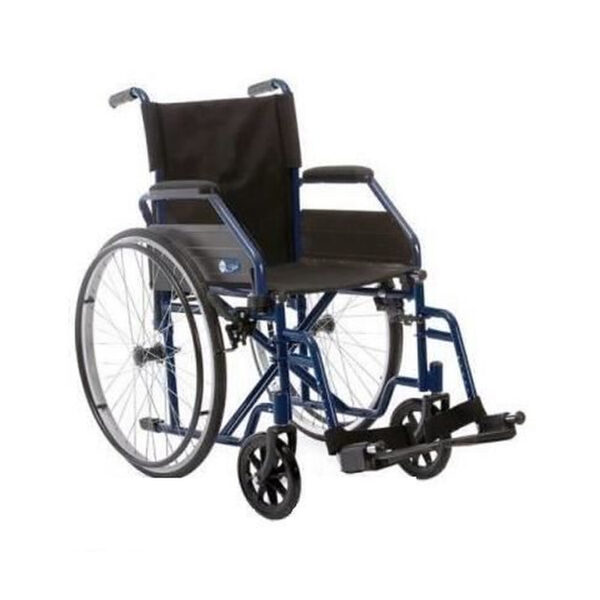 Scaun rulant pentru persoane cu dizabilitati, pliabil, buzunar pentru documente, cotiere laterale pliabile, suport picioare ajustabil, 120 kg, CP100-45
