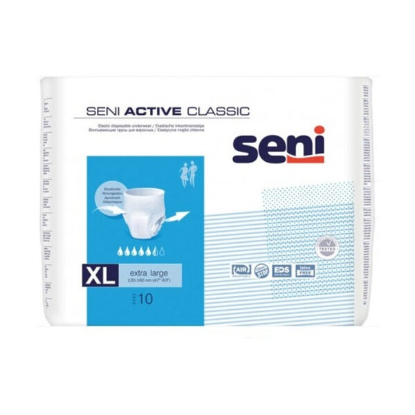 Scutece tip chilot pentru adulti Seni Active Classic 10 Buc, Mărime XL