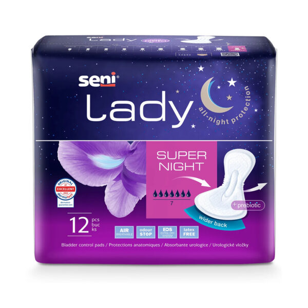 Absorbante urologice pentru femei Seni Lady Super Night 18x37 cm, 12 buc