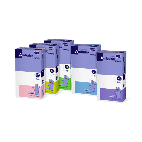 Ambulex Nitril Violet Nepudrate 100 buc/Cut, Mărime XL