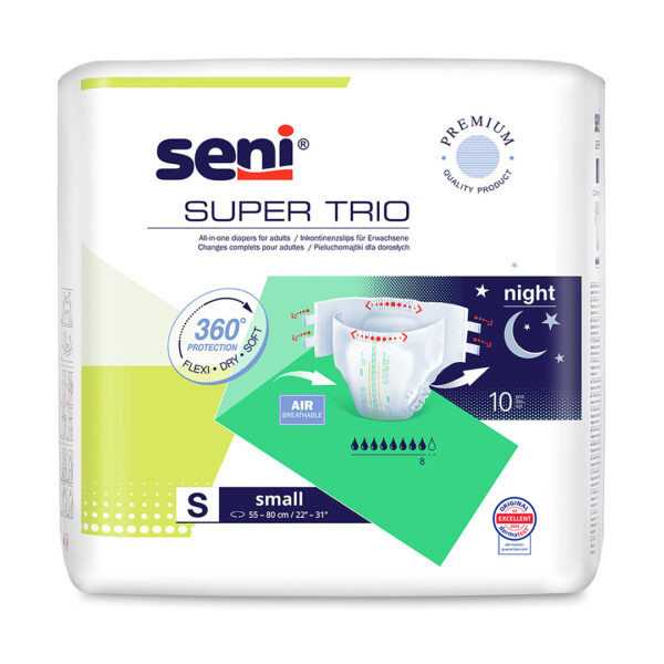 Scutece pentru adulti Seni Super Trio S, Absorbtie 2600 ml, 10 buc