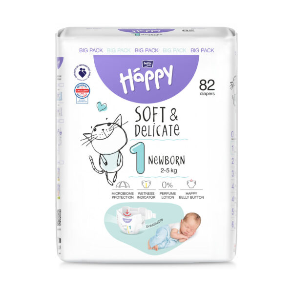 Scutece pentu copii Happy Nr 1, 82 Buc