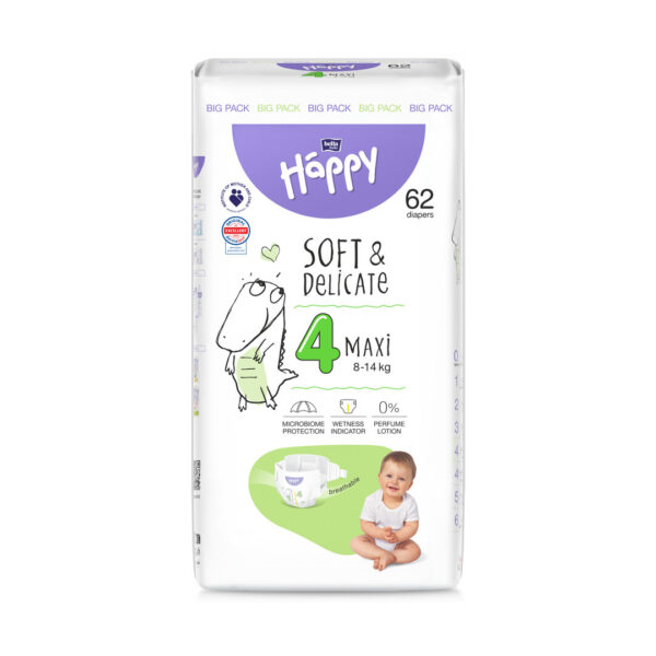 Scutece pentu copii Happy Nr 4, 62 buc