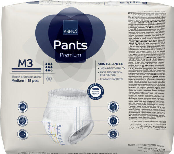 Scutece Adulți tip chilot ABENA Pants Premium M Absorbtie 2400ml 15buc