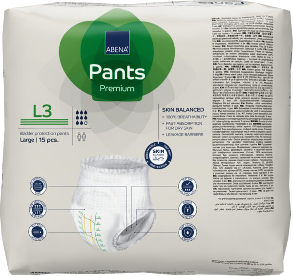 Scutece Adulți Tip Chilot ABENA Pants Premium L Absorbtie 2400ml 15buc