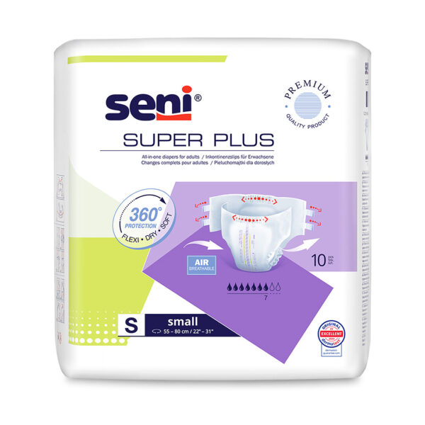 Scutece pentru adulti Seni Super Plus S, Absortie 2100 ml, 10 buc