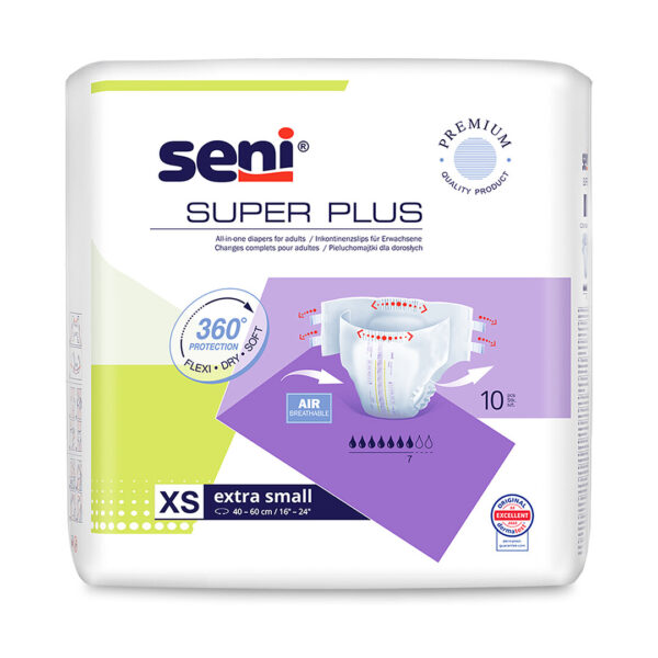 Scutece pentru adulti Seni Super Plus XS, Absortie 1800 ml, 10 buc