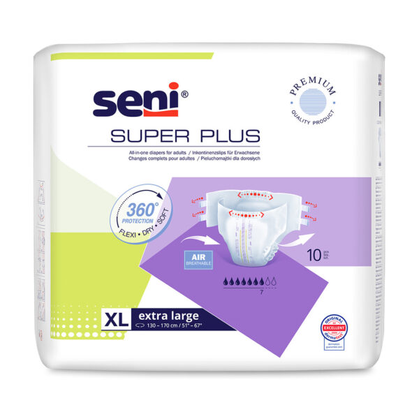 Scutece pentru adulti Seni Super Plus XL, Absortie 3200 ml, 10 buc