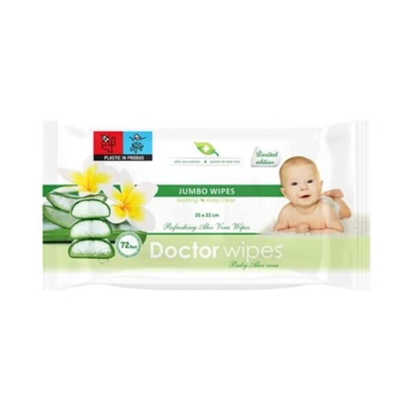 Servetele umede cu aloe vera Jumbo Pack, 72 bucati, Doctor Wipes