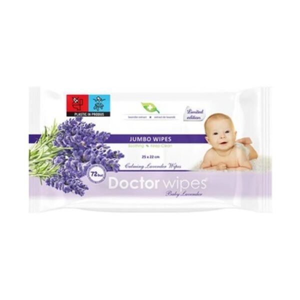 Servetele umede cu lavanda Jumbo Pack, 72 bucati, Doctor Wipes