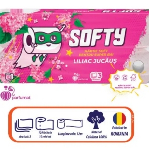 Hârtie igienică Softy Liliac Jucăuș, 3 straturi